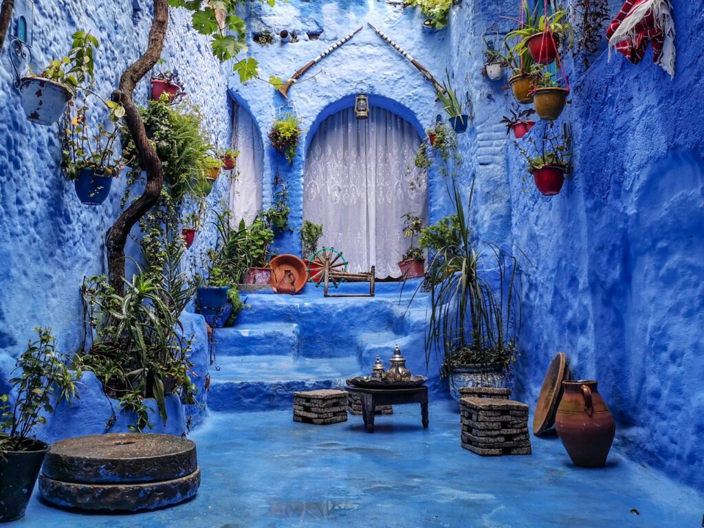 Blue alley Chefchaouen Morocco